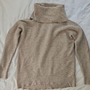 LOFT Beige Cowl Neck Sweater